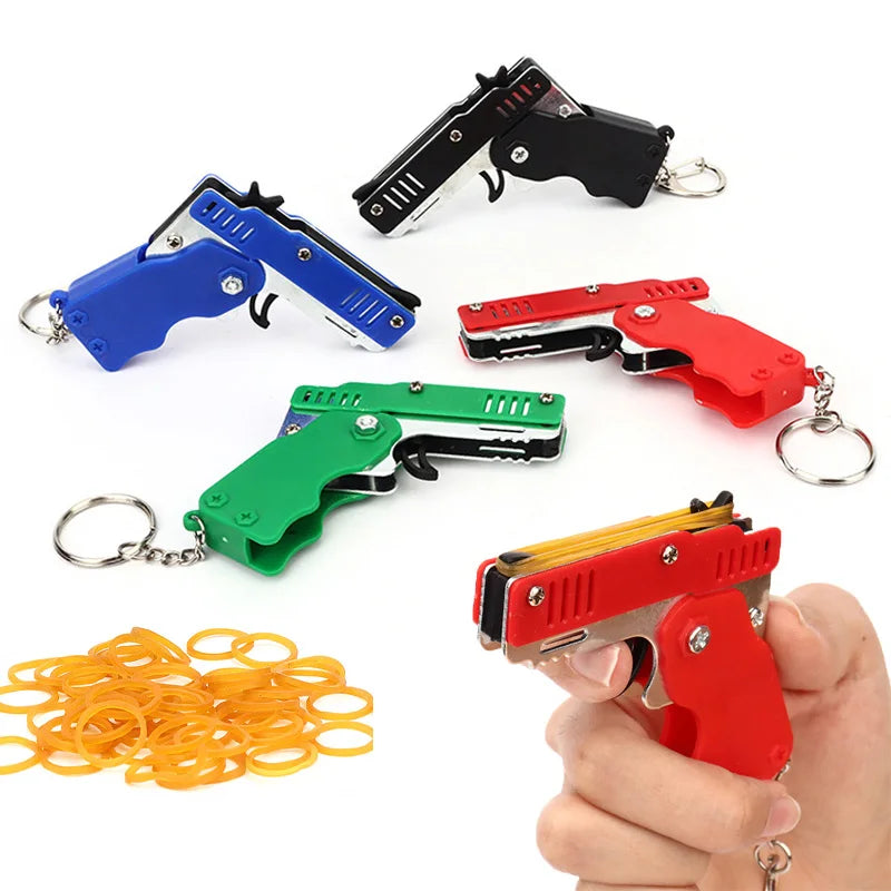 Mini Keychain Rubber Band toy Gun